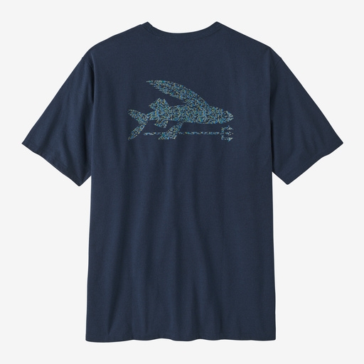 Patagonia Mens Flying Fish Responsibili-Tee - Flying Fish: Sea Texture Tidepool Blue